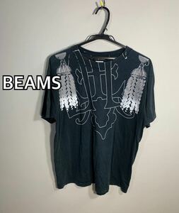 ■BEAMS ビームス■お祭りプリントTシャツ:M☆TS-175