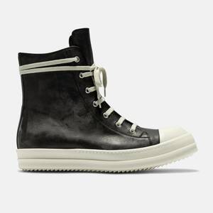 40 新品正規品 定価15.4万円 RICK OWENS 24SS LIDO SNEAKERS WASHED CALF リックオウエンス リド ハイカット レザースニーカー RAMONES