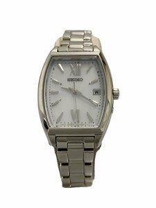 SEIKO◆ソーラー腕時計/アナログ/WHT/SLV/1B22-0CV0