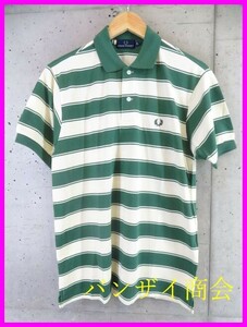 【送料300円可】2160s14◆未使用◆日本製◆FRED PERRY フレッドペリー 半袖ボーダーポロシャツ L/ジャケット/ゴルフ/ブルゾン/コート