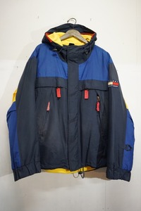 希少90s OLD TOMMY HILFIGERトミーヒルフィガー ナイロン フリース ジャケット ヴィンテージ ビンテージ SAILINGセーリング 紺326M▲