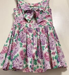 ☆TOPSHOP レトロ 背中あき 花柄 ミニ ワンピース フレア バックコンシャス リボン ピンク ホワイト ラベンダー ボーダー グレー m l