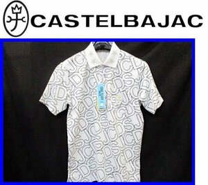 ★46(M)★\20900〓CASTELBAJACカステルバジャック〓冷感鹿の子ロゴプリント半袖ポロシャツ01