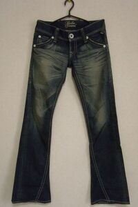 size26 ロデオクラウンズ RODEO CROWNS デニムパンツ RCSジーンズ USEDユーズド加工Gパン フレアブーツカット 刺繍ロゴ DENIMボトムス RCWB