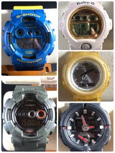 1000円~●★稼働品★腕時計 カシオ G-SHOCK Baby-G AW-500NS GD-120NC GA-500 他 デジタル まとめ★okoy3244844-245★rt20353