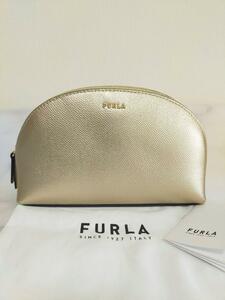 【中古】TK627 FURLA フルラ ハーフムーン型 ポーチ 