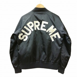 シュプリーム SUPREME 13SS Champion Satin Jacket ロゴ サテンジャケット ブラック S ■GY09 メンズ