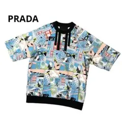 ◆美品◆PRADA◆スウェットTシャツ◆総柄◆コミックプリント◆国内正規品