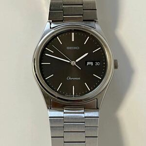 SEIKO Cronos セイコークロノス☆クオーツ腕時計☆ダークグレー文字盤/カレンダー付き