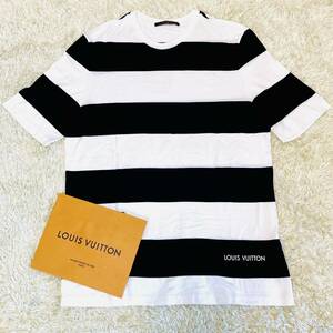 【美品/希少XXL】 ルイヴィトン LOUIS VUITTON 半袖 Tシャツ カットソー トップス ボーダー LV メンズ 紳士 大きいサイズ