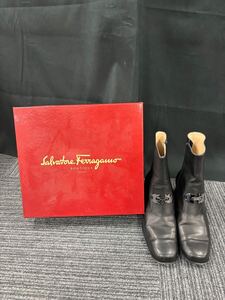 大村　11月　No.9 Salvatore Ferragamo サルヴァトーレフェラガモ　 ブーツ ショートブーツ　 ブラック 靴　6 1/2 24.0 レディース