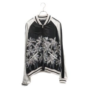 Palm Angels パームエンジェルス 23AW Casual Printed Bomber Jacket ジップアップボンバージャケット ブラック PMEA110S22FAB003