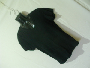 ssy7592 DIVIDED H&M 半袖 Tシャツ カットソー ブラック ■ 無地 ■ Vネック シンプル コットン100 Sサイズ