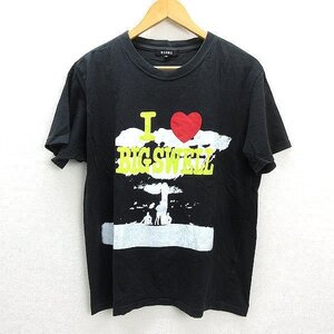 WW■ビームス/BEAMS I BIG SWELLプリントTシャツ■黒【メンズM】MENS/10