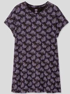 アナスイ　ユニクロ　チュニック　黒　半袖Tシャツ 限定　Ｍ　ut UNIQLO ANNA SUI 紫小花柄　フラワープリント　黒