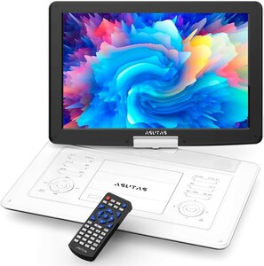 新機種】 ASUTAS ポータブルdvdプレーヤー 17.9型 液晶 15.6インチ超大画面 内蔵ダブルスピーカー 5000mAh大容量充電式バッテリー 