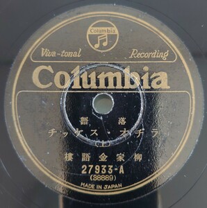 【SP盤レコード・薄ヒビ有】Columbia 落語 ラヂオ・スケッチ(上・下) 柳家金語樓/SPレコード 柳家金語楼