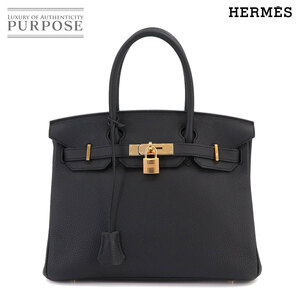 新品同様 エルメス HERMES バーキン30 ハンド バッグ トゴ ブラック C刻印 ピンクゴールド 金具 Birkin 30 90231912