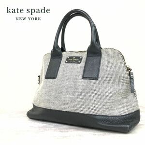 G2235-F-N◆ Kate Spade newyork ケイトスペード ハンドバッグ 鞄 ロゴ ◆ size FREE 35×27×13cm ポリエステル コットンアクリル 古着