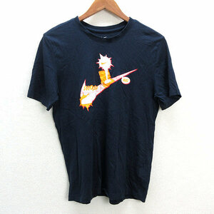 s■ナイキ/THE NIKE TEE イラストプリント 半袖Tシャツ【M】紺/MENS/6【中古】