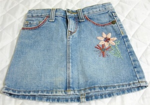 120㎝ gap jeans ギャップ ミニスカート デニム 花刺繍