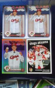 2024 topps NPB 広島東洋カープ 【常廣羽也斗】 パラレル [145/150] & 【秋山翔吾】 インサート & 【髙太一】 ルーキーカード 2枚組