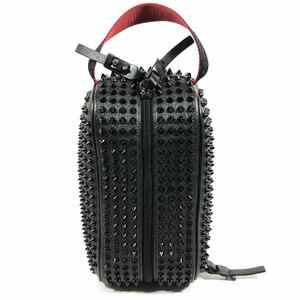 美品【ルブタン】本物 Louboutin セカンドバッグ Blaster ブラスター スタッズ 黒 クラッチバッグ ハンドバッグ 本革 レザー 男性用 メンズ