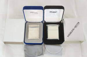 ⑧ STERLING SILVER スターリングシルバー 2005 2010 Zippo ジッポー 2点セット オイルライター 3505216021