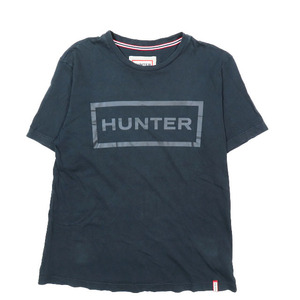 ハンター HUNTER ロゴ プリント オリジナルTシャツ カットソー 半袖 クルーネック 黒 ブラック L レディースYBA10