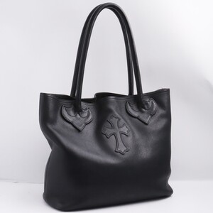 CHROME HEARTS FSトートバッグ セメタリークロスパッチ ブラック クロムハーツ レザーバック カバン 鞄 tote bag cemetery cross