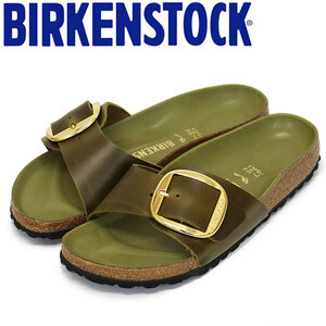 BIRKENSTOCK (ビルケンシュトック) 1024114 MADRID BIG BUCKLE マドリッド ビッグバックル オイルドレザーサンダル GREEN OLIVE ナロー幅 B