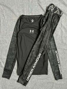 UNDER ARMOUR 新品未使用 NEWMODEL2024 UAヒートギアアーマー ノベルティ ロングスリーブ シャツインナートレーニングウェア２セット