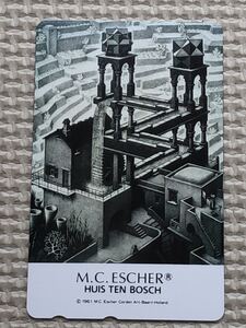 【未使用】テレホンカード　ハウステンボス　エッシャー　M.C.ESCHER 