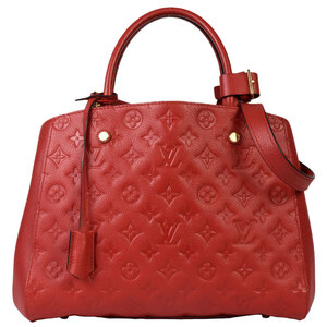 ルイヴィトン LOUIS VUITTON モンテーニュ MM 2WAY ハンドバッグ ショルダーバッグ レッド モノグラム アンプラント M41194