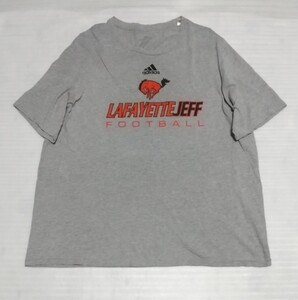 ☆adidas.com サイズ2XL 半袖Tシャツ スポーツ ウェア ティー フアッション AMPLIFIER TEE LAFAYETTE JEFF FOOTBALL グレイGLAY アディダス