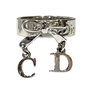 中古AB/使用感小 Christian Dior クリスチャンディオール メタル リング・指輪 11号 CDロゴ リボン ヴィンテージ 6 レディース 20451272