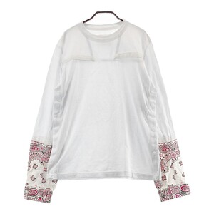 sacai サカイ 22SS Bandana Print L/S T-Shirt 長袖Tシャツ バンダナ柄 ホワイト系 2 [240101233387] メンズ