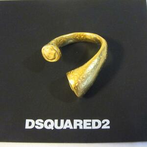 新品 未使用 DSQUARED2 ディースクエアード イタリア製 指輪 リング ツイスト アクセサリー ジュエリー ゴールド 金色 メンズ Sサイズ 