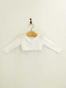 KU1225 ○送料無料 古着 ZARA KNITWEAR ザラ ベビー カーディガン サイズ92cm 白 ホワイト 女の子 着丈短め 袖丈長め シンプル カジュアル