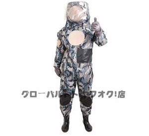 スズメ蜂 万全防護服 害虫駆除 つなぎ服 スズメバチ駆除用蜂防護服 プロキット 3つファン付 短靴 木登りやすい 通気性 迷彩タイプ D140