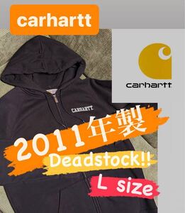 新品 2011年製 5月製造品【carhartt ZIP PARKA BLACK 肉厚 ジップ パーカー 黒 Lサイズ Deadstock】sacai supreme north face nike vintage