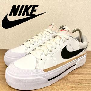 NIKE W COURT LEGACY LIFT ナイキ コート レガシー リフト ホワイトブラック DM7590-100 ローカットスニーカー 24.5cm 美品