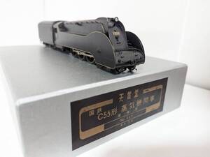 希少！ 美品 動作確認済み 天賞堂 1114T 495 C55 蒸気機関車 流線型 黒金ラベル HOゲージ 鉄道模型 Tenshodo 国鉄