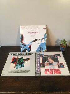 【 音楽 LD 】レーザーディスク ロック 3枚 Bセット john lennon one to one jimi hendrix hard rock heaven rolling stones in the park