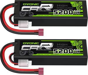 OVONIC 7.4V リポバッテリー 5200mAh 2S 50C ラジコン バッテリー 多種類のRCカー用 Deans T コ