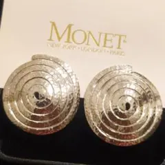 MONET　モネ　イヤリング　シルバー　丸い　大ぶり　　ヴィンテージ