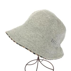 良好◆DAKS LONDON ダックスロンドン ハット M◆ グレー アクリル 日本製 ロゴ刺繍 レディース 帽子 ハット hat 服飾小物