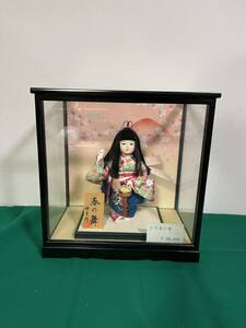 ７号春の舞 祐月作　女の子 日本人形 正絹 京友禅 手縫い衣装 コレクション 展示品　置物　20240407−4