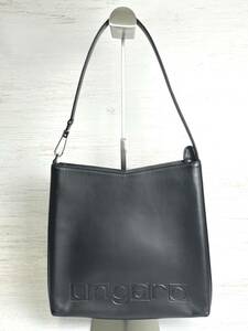 【良品】Ungaro　ウンガロ　ワンショルダーバッグ　ハンドバッグ　ブラック　黒　レザー　英字ロゴ　