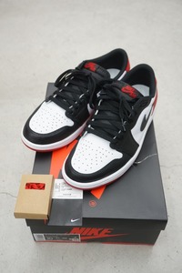 美品 NIKE ナイキ AIR JORDAN 1 エアジョーダン RETRO LOW OG AJ1 スニーカー Black Toe ブラックトゥ CZ0790-106 黒赤 本物28cm 424O▲